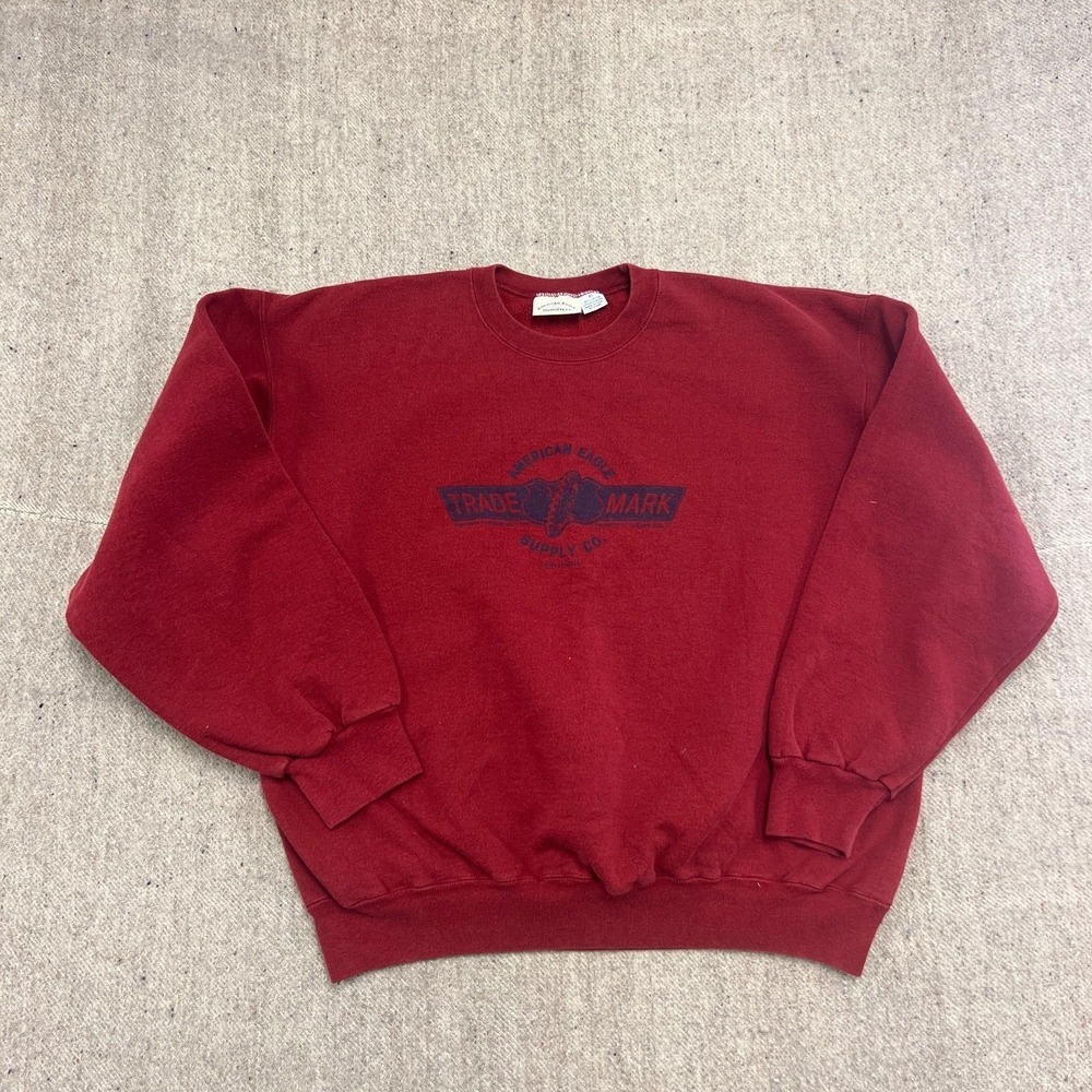 Vintage American Eagle Sweatshirt Mens XL Red 1990s